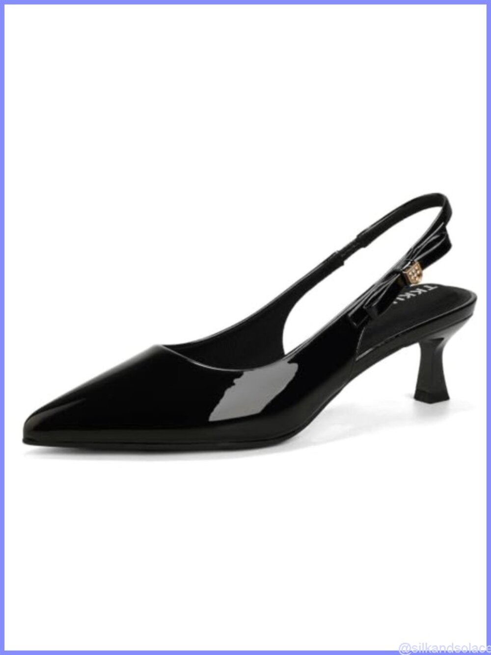 Women's Slingback Kitten Heels Pointed Toe Pumps with Bow